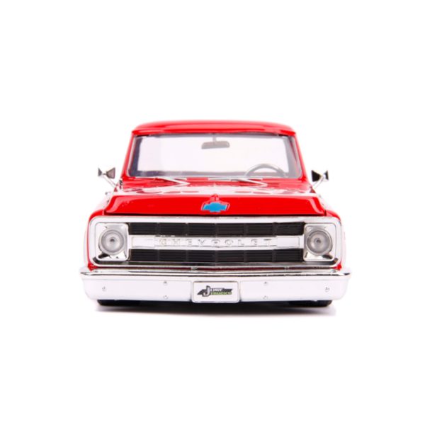 ماکت ماشین جادا مدل فلزی 1969 Chevrolet C10 Stepside with Tyre Rack | قرمز | گارانتی اصالت و سلامت فیزیکی کالا