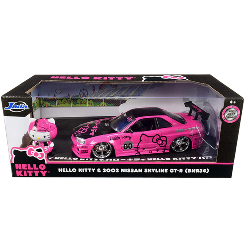 ماکت ماشین جادا مدل HELLO KITTY & 2002 NISSAN SKYLING GT-R مجموعه 2 عددی | صورتی | گارانتی اصالت و سلامت فیزیکی کالا