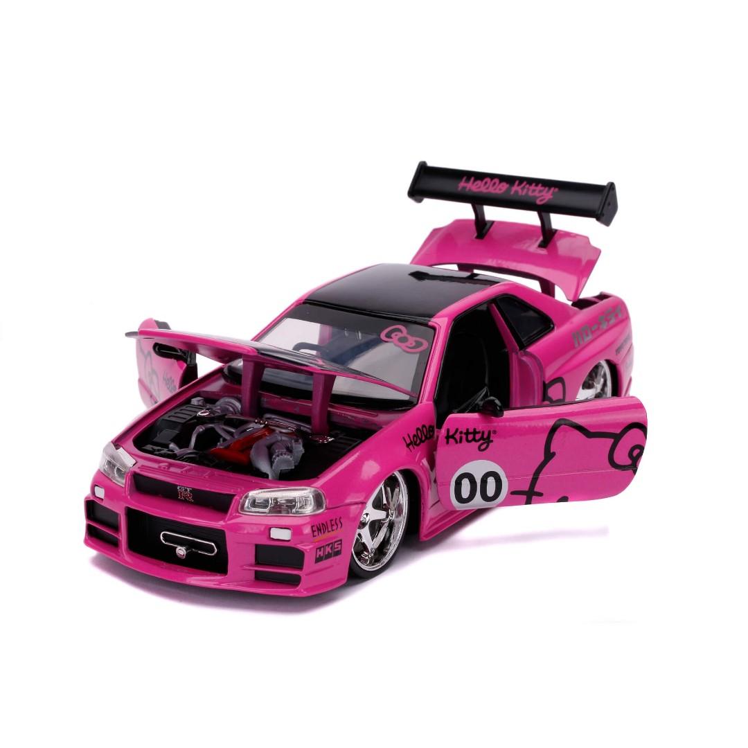 ماکت ماشین جادا مدل HELLO KITTY & 2002 NISSAN SKYLING GT-R مجموعه 2 عددی | صورتی | گارانتی اصالت و سلامت فیزیکی کالا