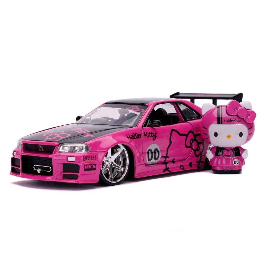 ماکت ماشین جادا مدل HELLO KITTY & 2002 NISSAN SKYLING GT-R مجموعه 2 عددی | صورتی | گارانتی اصالت و سلامت فیزیکی کالا