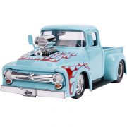 ماکت ماشین جادا مدل فلزی 1956 Ford F-100 Hot Rod Pickup with Extra Wheels Rack ‏ | سبز آبی | گارانتی اصالت و سلامت فیزیکی کالا