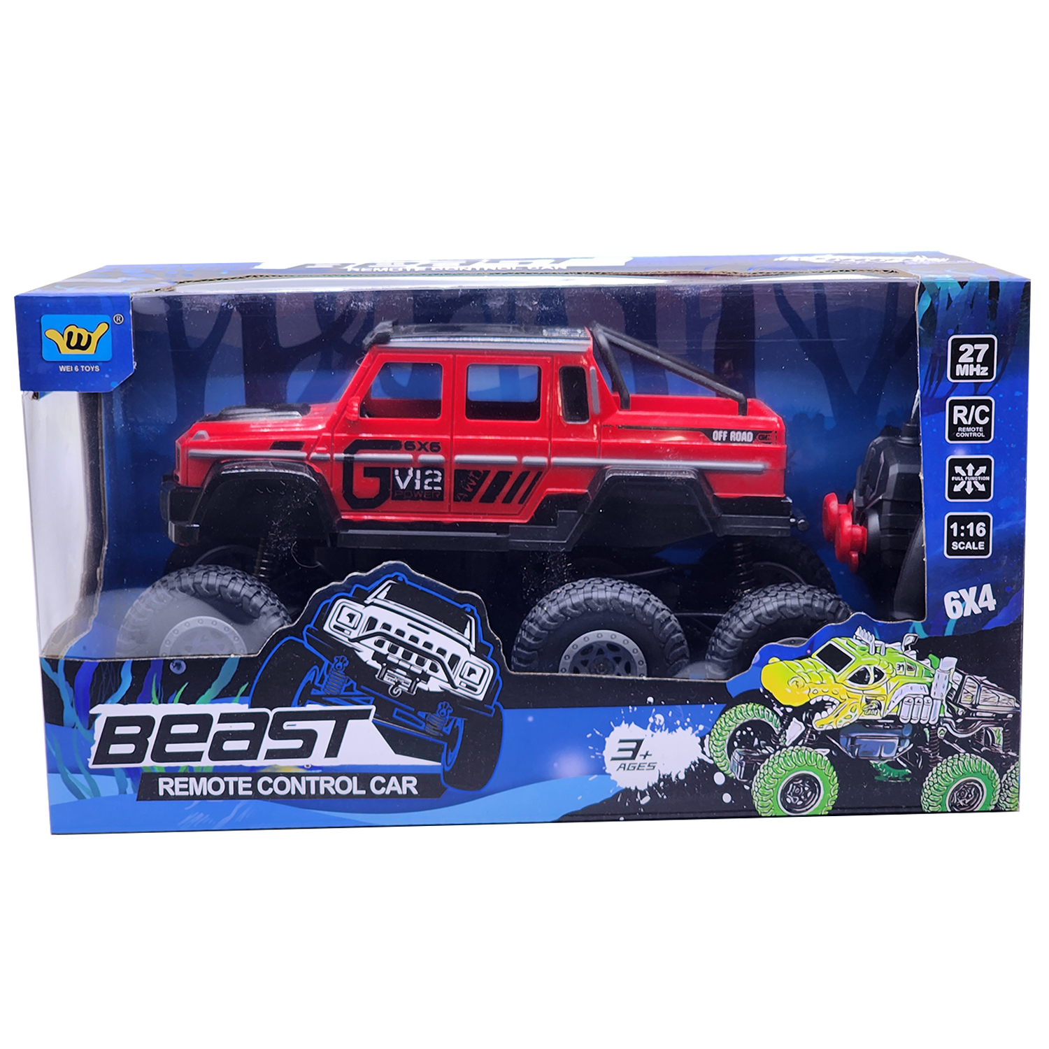 ماشین بازی مدل فنری 6 چرخ SUPER OFFROAD