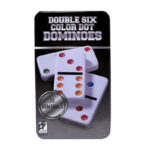 بازی فکری ناب سل مدل دومینو 28 عددی نقطه رنگی نشکن همراه با قاب فلزی کد DOUBLE SIX COLOR DOT DOMINOES NAAB001 - تصویر 4