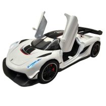 ماکت ماشین ناب سل مدل کوئینگزگ جسکو درب خفاشی فلزی موزیکال چراغدار عقب کش کد Koenigsegg JESKO همراه با استند
