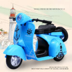 موتور بازی ناب سل مدل وسپا فلزی موزیکال چراغدار فانتزی کد Vespa metal toy motorbike with lights and music naab001 - تصویر 12