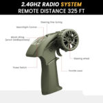 ماشین بازی کنترلی ناب سل مدل جیپ ویلیز ارتشی آفرود شارژی چراغ دار کد MILITARY CAR 2.4GHZ RC SYSTEM 1/10 SCALE GENERAL PURPOSECAR - تصویر 8