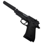 تفنگ بازی ناب سل مدل کلت خشاب خور C19 کد AIRSOFT GUN C19 مناسب برای نوجوانان به همراه صدا خفه کن