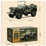 ماشین بازی کنترلی ناب سل مدل جیپ ویلیز ارتشی آفرود شارژی چراغ دار کد MILITARY CAR 2.4GHZ RC SYSTEM 1/10 SCALE GENERAL PURPOSECAR - تصویر 7