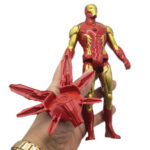 فیگور ناب سل طرح مرد آهنی مدل آیرون من چراغدار کد Light-up Iron Man figure naab001 ارتفاع 18 سانتی‌متر - تصویر 6