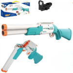 ست تفنگ بازی ناب سل مدل شاتگان دوربین دار پوکه پران تیر ابری کمرشکن کد SUPER GUN SOFT BULLET BT6022 مناسب برای نوجوانان سایز 65*22 سانتی متر - تصویر 2