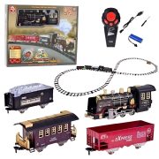 قطار بازی کنترلی ناب سل مدل 22 تکه کلاسیک دودزا چراغدار موزیکال کد 22PCS CLASSICAL TRAIN 2.4GHZ SMOKE LIGHT SOUND R/C CONTROL به همراه پیچ گوشتی و صدای قطار واقعی قطار