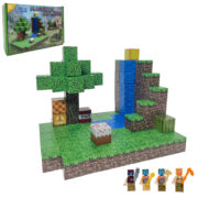 ساختنی 128 تکه ناب سل مدل مگنت مغناطیسی ماینکرافت کد 128PCS MAGNETIC BUILDING به همراه 4 عدد شخصیت ماینکرافت