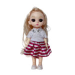 عروسک مفصلی ناب سل مدل دختر چشم تیله ای بامزه سیلیکونی طرح آبنبات چوبی کد SWEET GIRL HAPPY EVERYDAY مجموعه 6 عددی ارتفاع 15 سانتی متر - تصویر 2