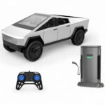 ماشین بازی کنترلی ناب سل مدل تسلا شارژی چراغدار موزیکال کد TESLA REMOTE CONTROL NEW ENERGY ELECTRIC CAR 2.4GHZ به همراه ایستگاه شارژ