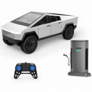 ماشین بازی کنترلی ناب سل مدل تسلا شارژی چراغدار موزیکال کد TESLA REMOTE CONTROL NEW ENERGY ELECTRIC CAR 2.4GHZ به همراه ایستگاه شارژ