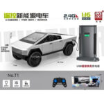 ماشین بازی کنترلی ناب سل مدل تسلا شارژی چراغدار موزیکال کد TESLA REMOTE CONTROL NEW ENERGY ELECTRIC CAR 2.4GHZ به همراه ایستگاه شارژ - تصویر 4