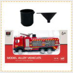 ماکت ماشین بازی ناب سل مدل آتش نشانی آب پاش فلزی چراغدار آژیردار کد RESCUE FIRE FIGHT ODEL ALLOY VEHICLES به همراه ظرف آب و قیف - تصویر 5