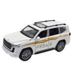 ماکت ماشین ناب سل مدل تویوتا پرادو لند کروز فلزی چراغدار موزیکال کد Metallic TOYOTA PRADO LAND CRUISER toy with lights and music به همراه استند - تصویر 2