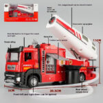 ماکت ماشین بازی ناب سل مدل آتش نشانی مه پاش فلزی چراغدار آژیردار کد RESCUE FIRE FIGHT ODEL ALLOY VEHICLES به همراه ظرف آب ، قیف و شلنگ - تصویر 3