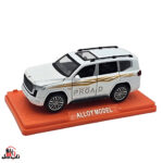 ماکت ماشین ناب سل مدل تویوتا پرادو لند کروز فلزی چراغدار موزیکال کد Metallic TOYOTA PRADO LAND CRUISER toy with lights and music به همراه استند - تصویر 5