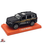 ماکت ماشین ناب سل مدل تویوتا پرادو لند کروز فلزی چراغدار موزیکال کد Metallic TOYOTA PRADO LAND CRUISER toy with lights and music به همراه استند - تصویر 11